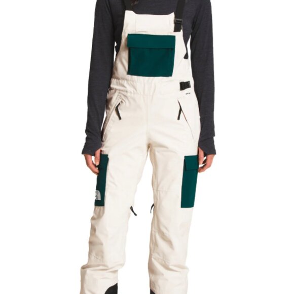 The North Face Dragline Bibs Womens Gardenia White/Ponderosa Green - Picture 2 of 7